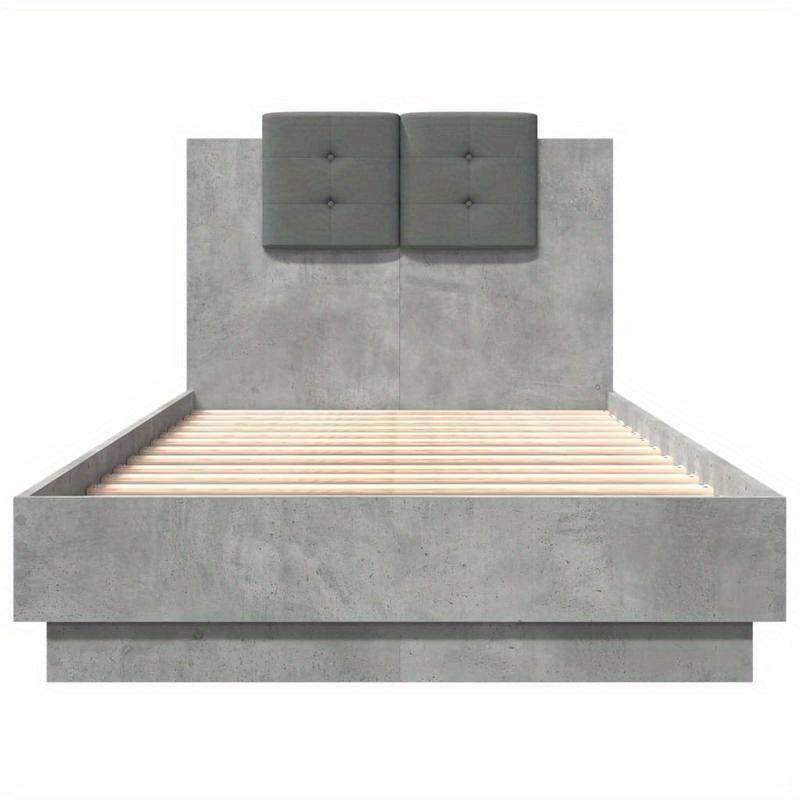 Bedframe – Bed – Slaapbed – Ledikant – Logeerbed – Massief Hardhout & Spaanplaat – 75x190 cm – Afneembaar Hoofdbord – Eenvoudige Montage Zonder Gereedschap