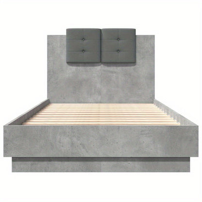 Bedframe – Bed – Slaapbed – Ledikant – Logeerbed – Massief Hardhout & Spaanplaat – 75x190 cm – Afneembaar Hoofdbord – Eenvoudige Montage Zonder Gereedschap