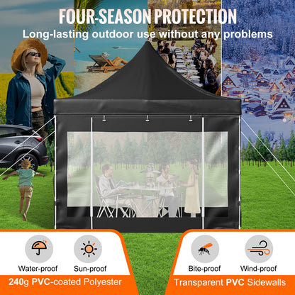 Pop-up Partytent – Prieel – Tuin Tent – Overkapping – Carport – 3x3 Meter – Waterdicht PVC-gecoat Polyester – Verstelbare Hoogte