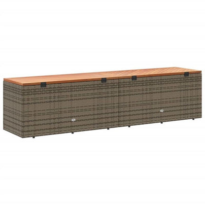 Opbergbox Tuin – Tuinkussenbox – Tuinbox – Tuinkist – Tuinopbergkast – Extra Lang – Geweven Hars Met Acaciahout – Ruim Met Uitneembare Waterbestendige Tas