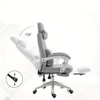 Bureaustoel – Gamingstoel – Office Chair – Draaistoel – Computerstoel – Verstelbare zithoogte 62-68 cm – Ergonomische lendensteun en hoofdsteun – Duurzaam polyester schuim – 5-wielensysteem voor optimale mobiliteit