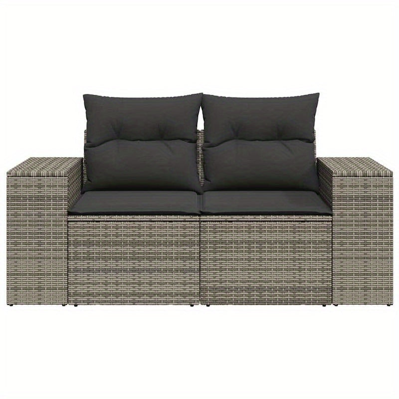 Buitensofa – Loungeset – Tuinbank – Loungemeubel – 2-zits Sofa – Weerbestendig Rotan – Comfortabele Kussens – Stijlvol Grijs
