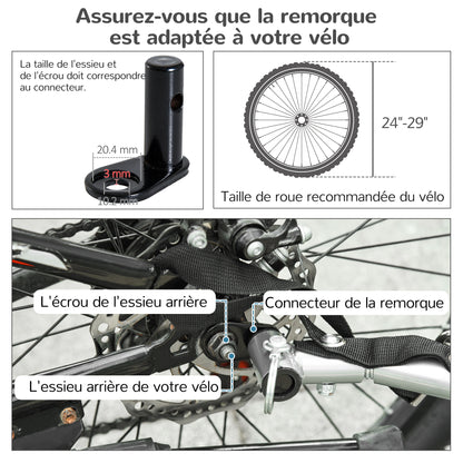 Fietskar Huisdieren – Hondenfietskar – Fietsaanhanger – Jogger – Hondenbuggy – 2-in-1 Ontwerp – Waterafstotend 600D Oxford – 360° Draaibaar Voorwiel – Veiligheidsharnas – Reflectoren – Rood/Zwart