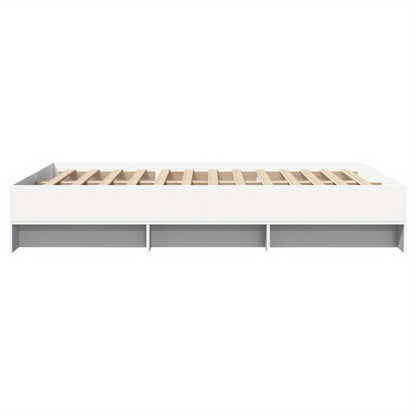 Modern Minimalist White Bed Frame - Extra Large European King Size (140x200cm), Heavy-Duty Hardwood Construction, Easy Assembly, Sturdy & Space-Efficient Design for Master Bedrooms & Guest Rooms - Durable Modern Furniture, Be