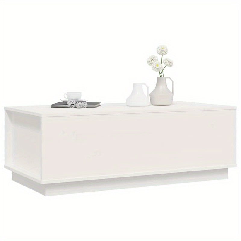Modern White Coffee Table with Removable Top - Heavy-Duty Hardwood Construction, Easy Assembly Living Room Center Table for Small Spaces, Apartments, Offices - Sturdy Furniture for All Seasons & Decor Styles, Coffee Table for