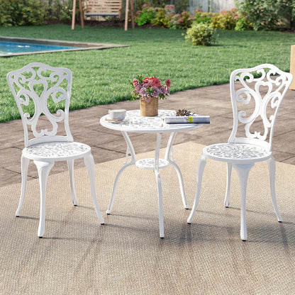 3-delige Bistro Set – Tuinset – Terrasmeubilair – Balkonset – Buitenmeubilair – Weerbestendig Gietaluminium – Parasoluitsparing
