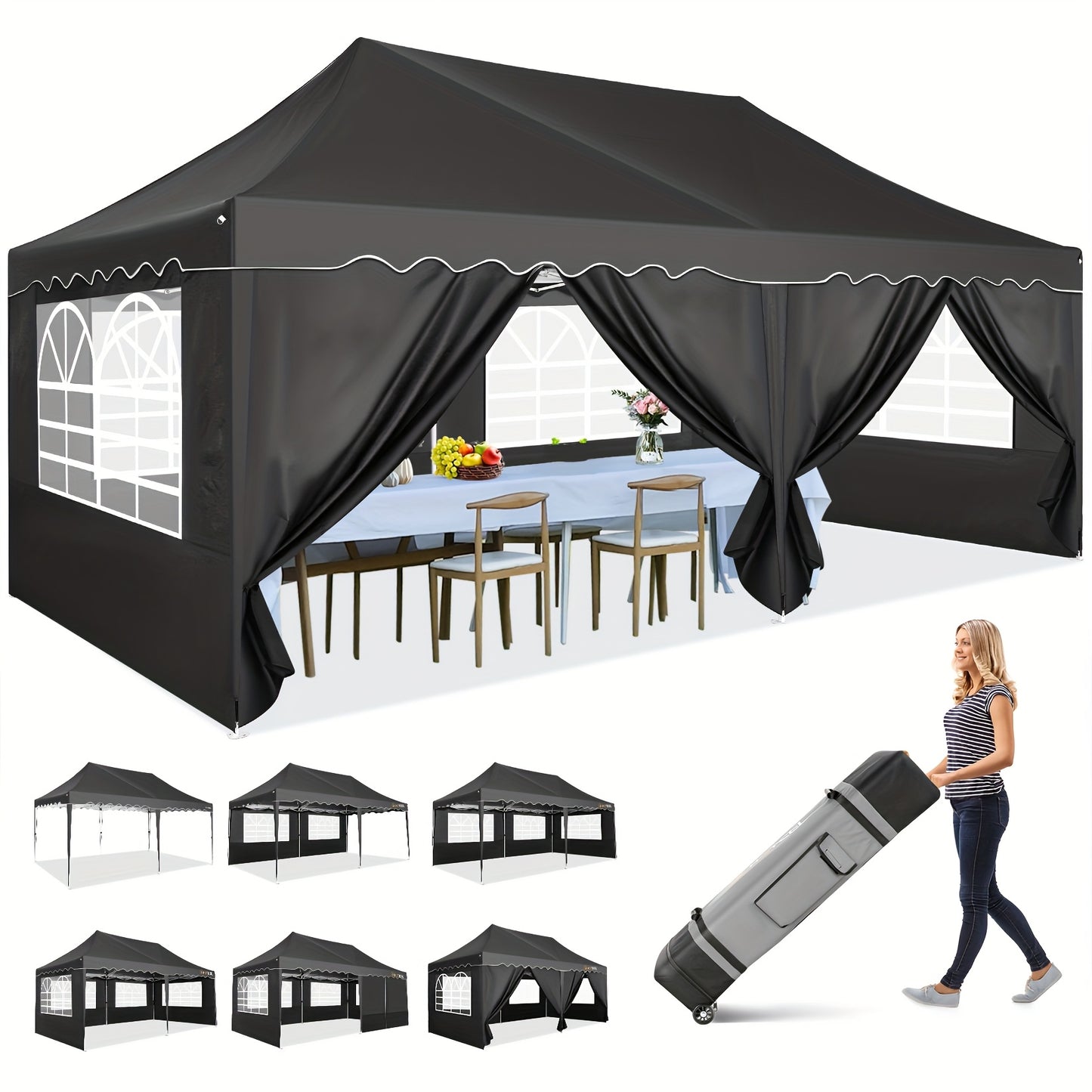 Pop-Up Tent – Vouwtent – Eventtent – Markttent – Overkapping – Verstelbare Hoogte – Stevig Aluminium Frame
