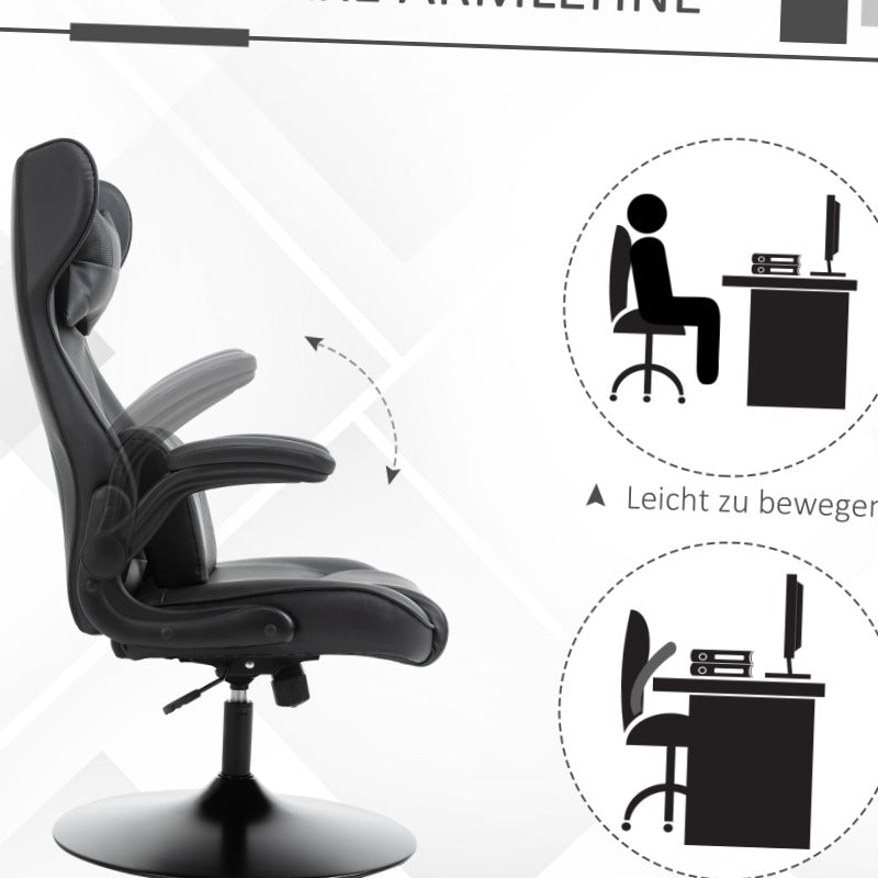 Bureaustoel – Kantoorstoel – Gamestoel – Werkstoel – Draaistoel – Ergonomisch Ontwerp – 360° Draaibaar – Verstelbare Zithoogte – Zwart