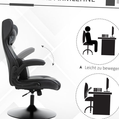 Bureaustoel – Kantoorstoel – Gamestoel – Werkstoel – Draaistoel – Ergonomisch Ontwerp – 360° Draaibaar – Verstelbare Zithoogte – Zwart