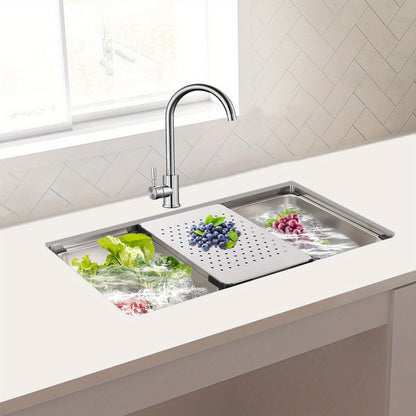 Spoelbak RVS – Keukenspoelbak – Inbouw Spoelbak – Opbouw Spoelbak – Undermount Spoelbak – Grote Inhoud 76x45,8 cm – Mat RVS Afwerking