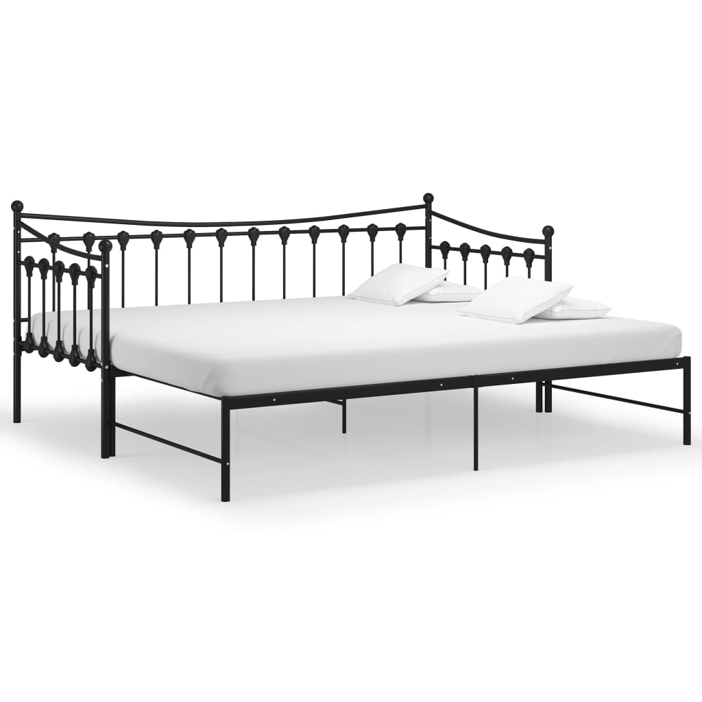 Bedbank – Slaapbank – Sofa Bed – Logeerbed – Uittrekbare Bank – Metalen Frame – 90x200 cm – Ruimtebesparend Design