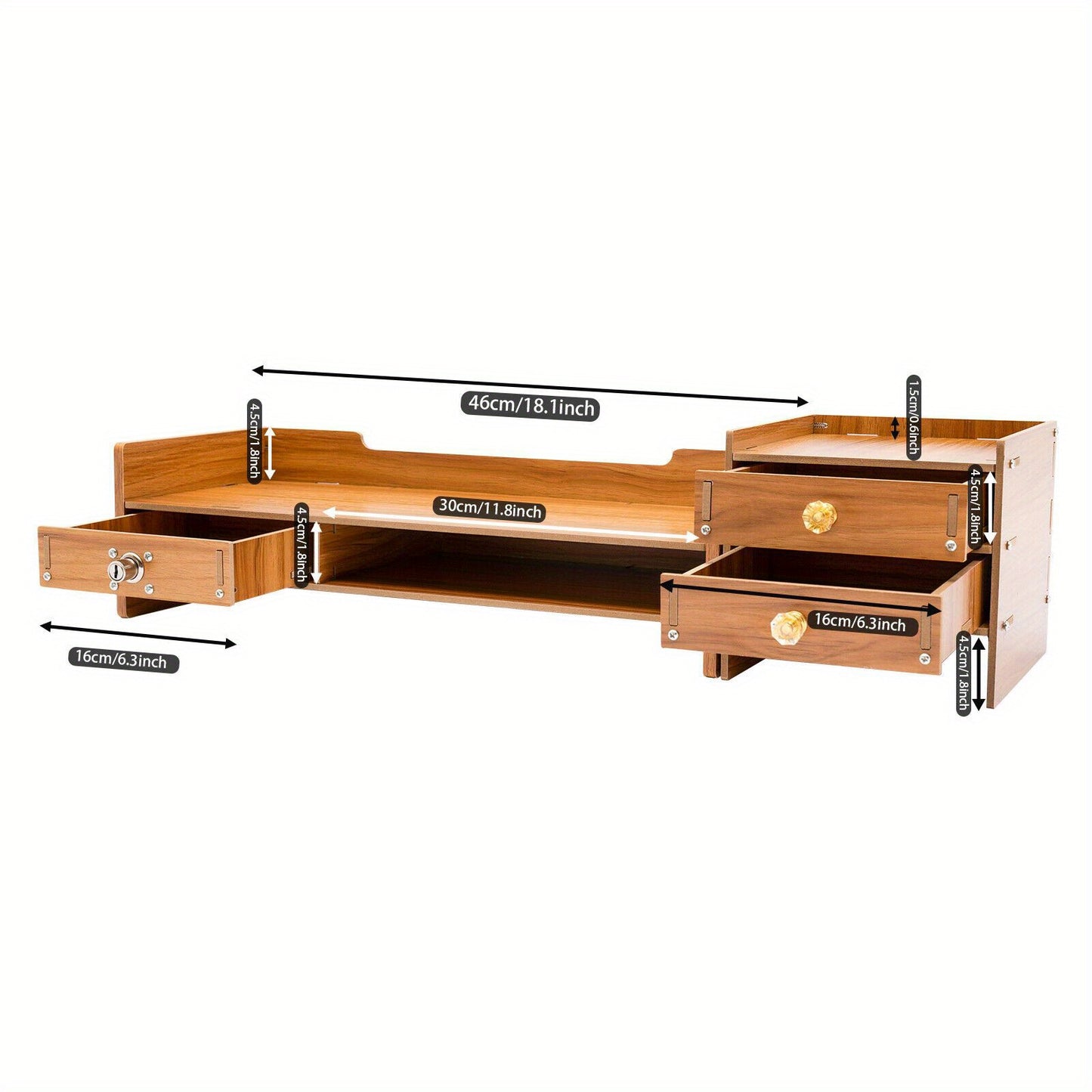 Bureau Organizer – Bureaurek – Desk Organizer – Opbergdoos – Documentenhouder – Houtkleur – Stevig Duurzaam Materiaal – Compact Formaat