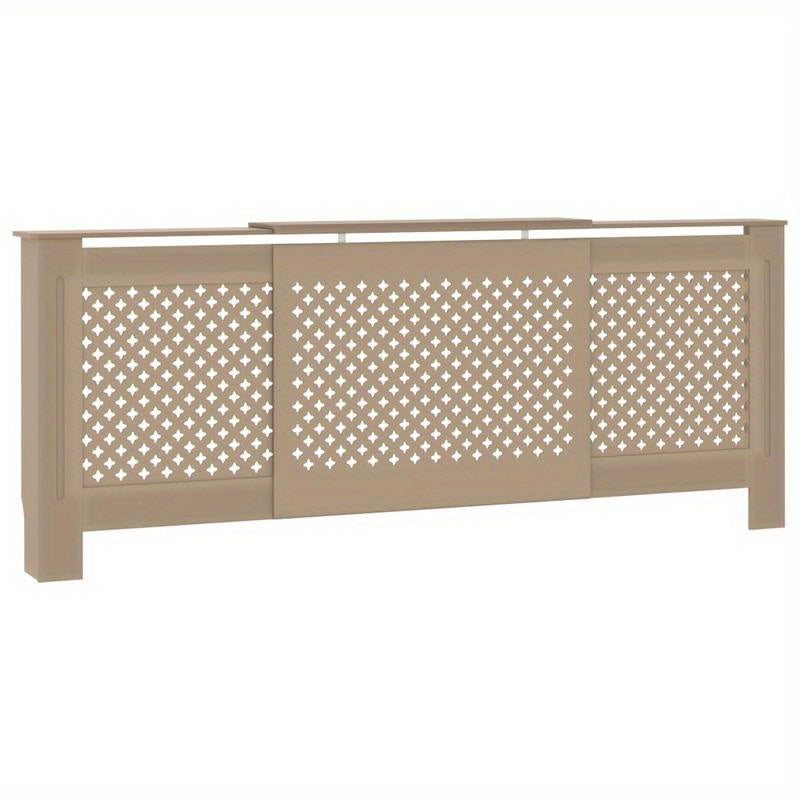 Radiatorombouw – Radiatorbekleding – Verwarmingombouw – Radiatoromkasting – Radiatorafdekking – 205 cm Lang – Duurzaam Gerecycled Hout – Geschikt Voor Binnen en Buiten – Eenvoudige Montage – Moderne Beige Afwerking