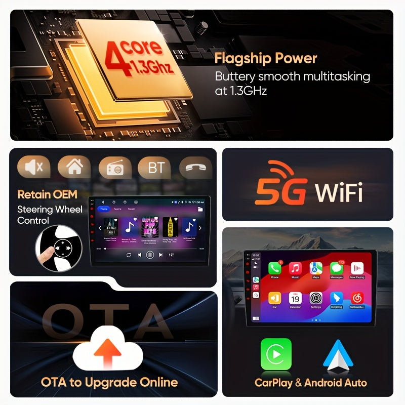 Carplay Autoradio – Android Autoradio – Multimedia Radio – Draadloos CarPlay – Auto Stereo – 9 Inch IPS Touchscreen – 2+64GB Opslag