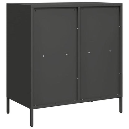 Sideboard 68x39x73.5cm cold-rolled steel black Practical and removable