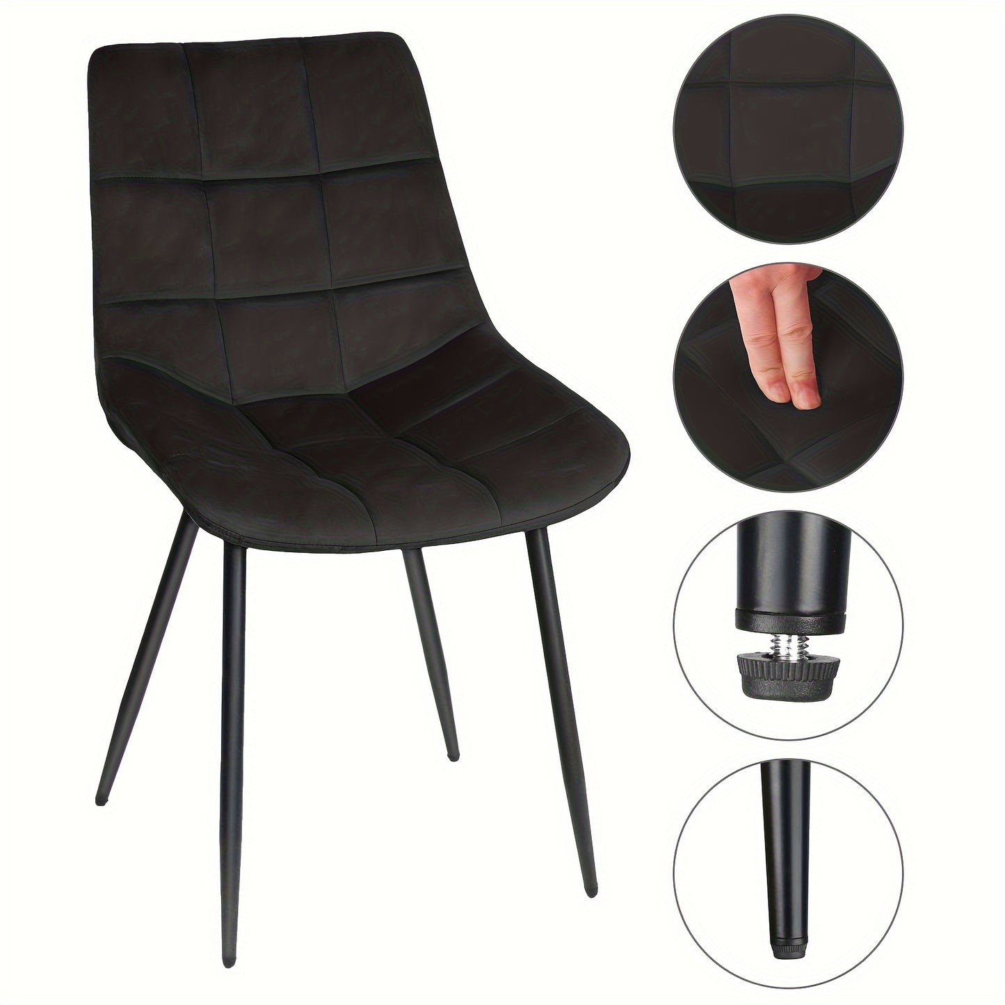 Velvet Eetkamerstoelen – Eetkamerstoelen – Stoelen – Bureaustoelen – Reception Stoelen – Set Van 2 – Comfortabele Zitting – Stevig Metalen Frame