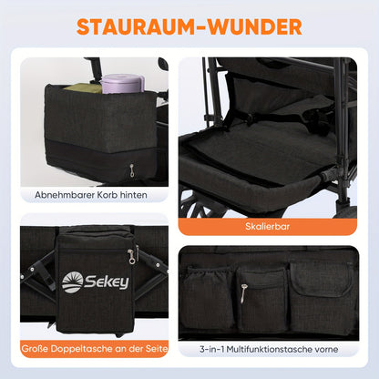 Inklapbare Bolderkar – Grote Bolderwagen – Inklapbare Trolley – Vouwwagen – Tuinwagen – XXL PU-wielen – Gevoerde Comfortabele Bekleding