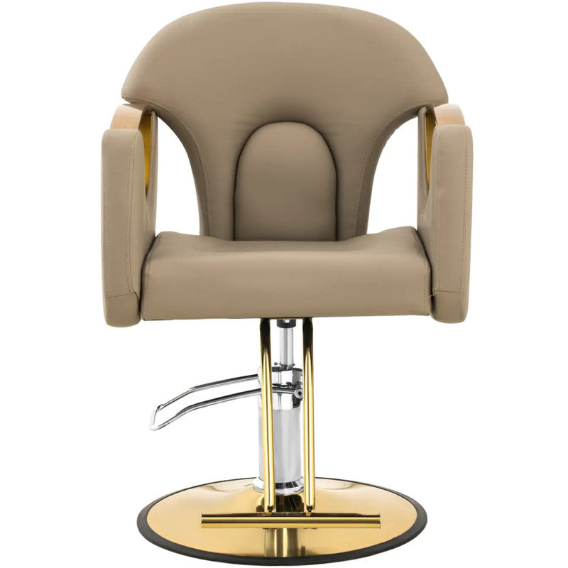 BARTON Barber Chair with Footrest - Beige - QUORE