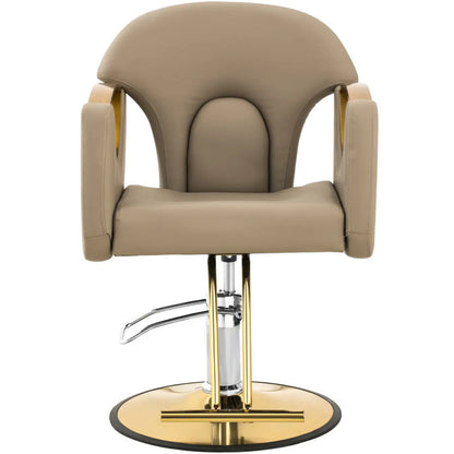 BARTON Barber Chair with Footrest - Beige - QUORE