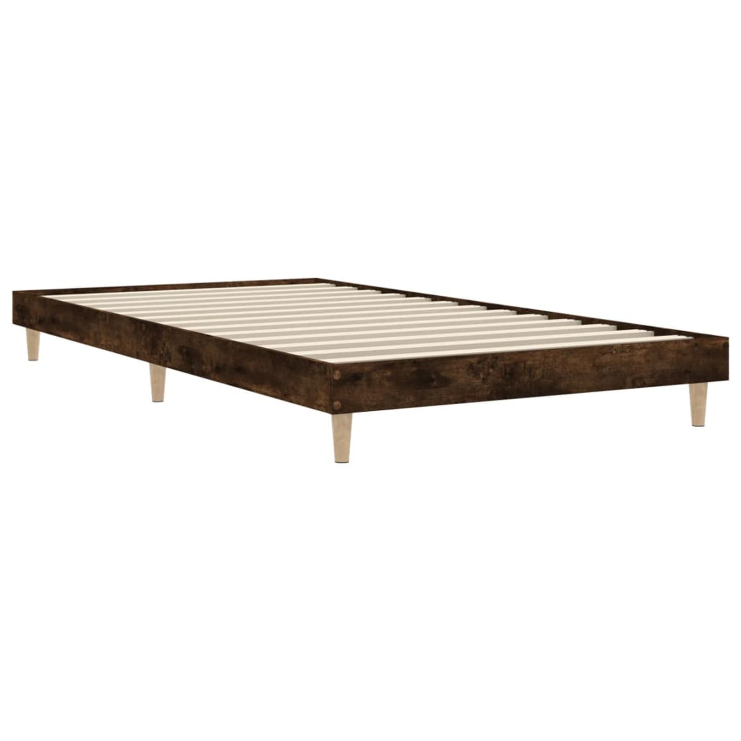 Eenpersoonsbed – Kinderbed – Logeerbed – Slaapbank – Kajuitbed – Met Opbergruimte – Volledig Gemonteerd – 100x200 cm – Smoke Oak Afwerking