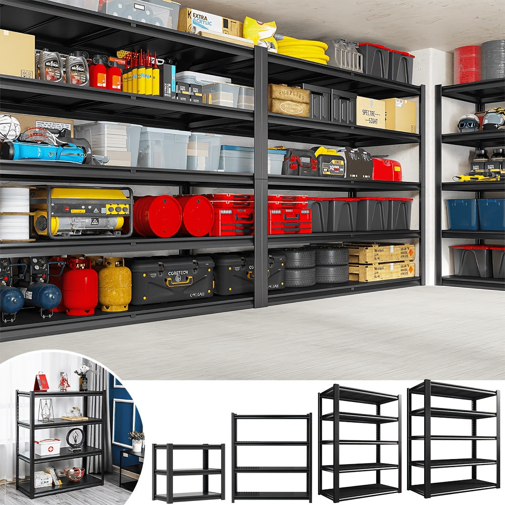 Verstelbaar Metalen Opbergrek – 5/4/3-laags Vrijstaand Opslagrek met Stevig Frame en Veilig Verstijvingsontwerp – Geschikt voor Keuken, Garage, Balkon – Draagt 250/200/150 kg