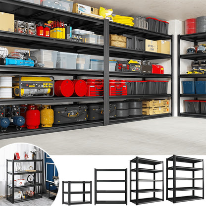 Verstelbaar Metalen Opbergrek – 5/4/3-laags Vrijstaand Opslagrek met Stevig Frame en Veilig Verstijvingsontwerp – Geschikt voor Keuken, Garage, Balkon – Draagt 250/200/150 kg