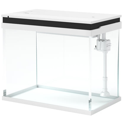 Aquarium – Visbak – Vistank – Aquariumset – Aquariumkast – 41 Liter Inhoud – Kleurveranderende LED Verlichting – Filter Systeem – Wit