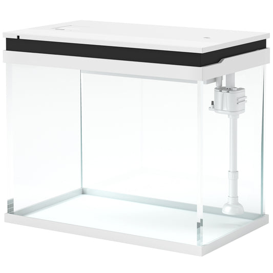 Aquarium – Visbak – Vistank – Aquariumset – Aquariumkast – 41 Liter Inhoud – Kleurveranderende LED Verlichting – Filter Systeem – Wit