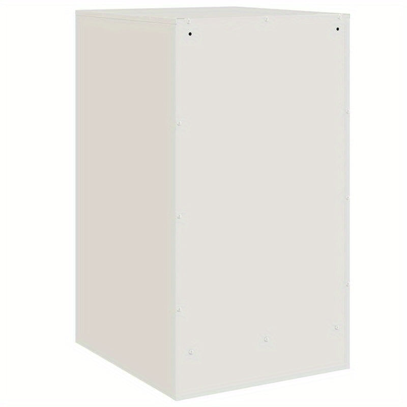 Nachtkastje – Bijzettafel – Kastje – Opbergkast – Slaapkamerkast – Wit Gelakt Staal – Compact 34,5x39x62 cm – Duurzaam & Modern Design