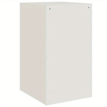 Nachtkastje – Bijzettafel – Kastje – Opbergkast – Slaapkamerkast – Wit Gelakt Staal – Compact 34,5x39x62 cm – Duurzaam & Modern Design