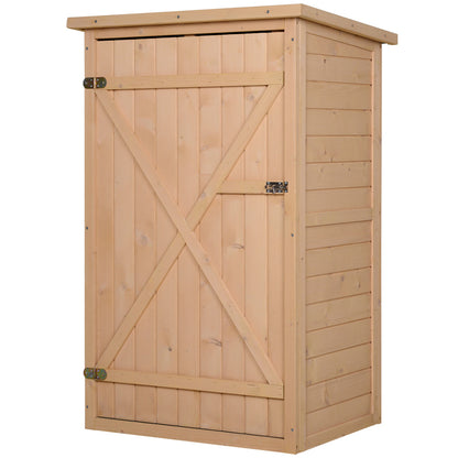 Tuinhuisje – Tuinschuur – Berging – Buitenberging – Schuur – Robuust Houten Tuinhuisje Met Slot – Compact 75x56x115 cm Met Ventilatie En Twee Legplanken