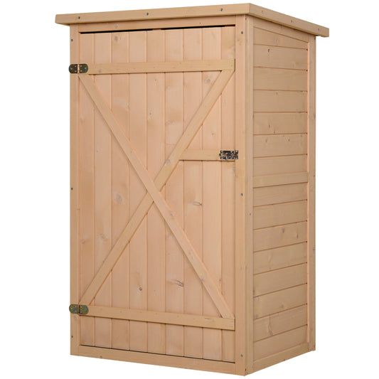 Tuinhuisje – Tuinschuur – Berging – Buitenberging – Schuur – Robuust Houten Tuinhuisje Met Slot – Compact 75x56x115 cm Met Ventilatie En Twee Legplanken