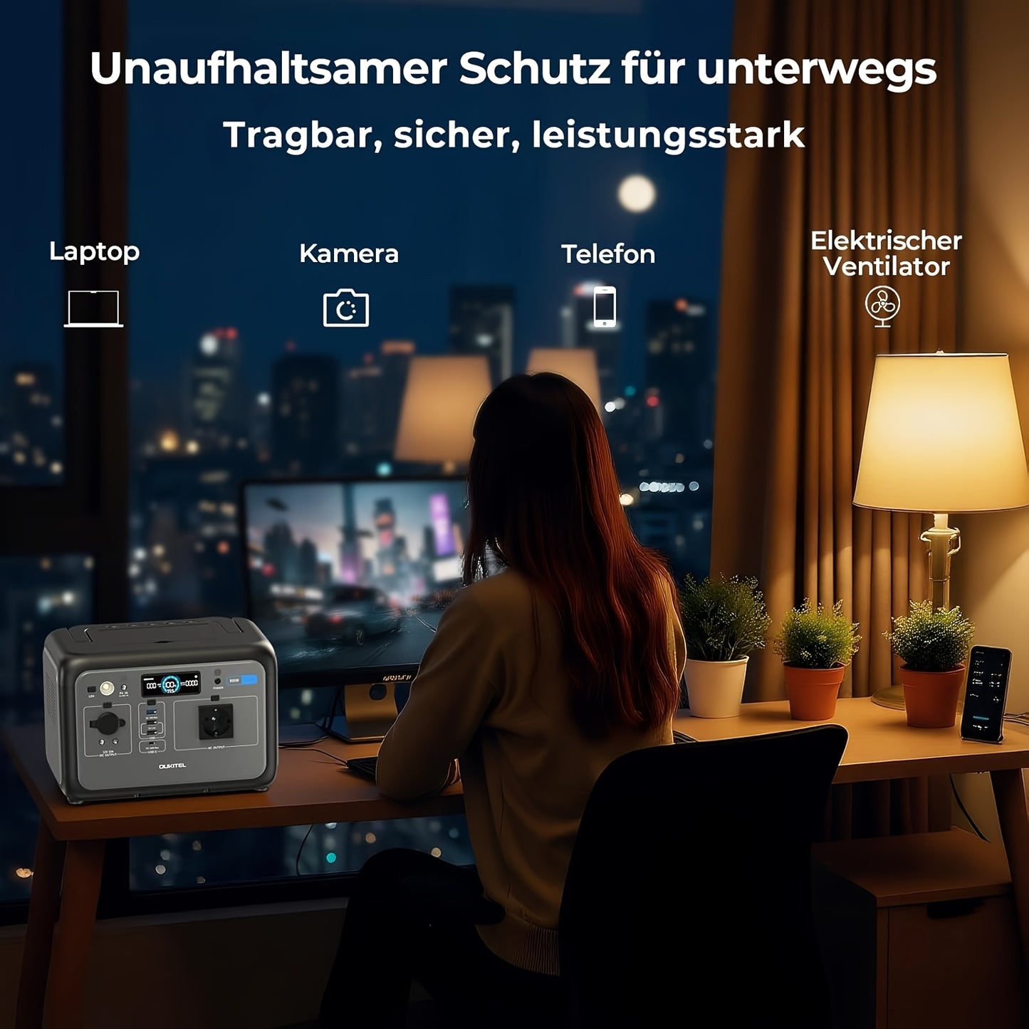 Draagbare Power Station – Mobiele Generator – Noodstroomvoorziening – Zonne-Accu – Energie-opslag – 512Wh Lithium IJzerfosfaat Batterij – Snelladen 1 Uur 500W AC