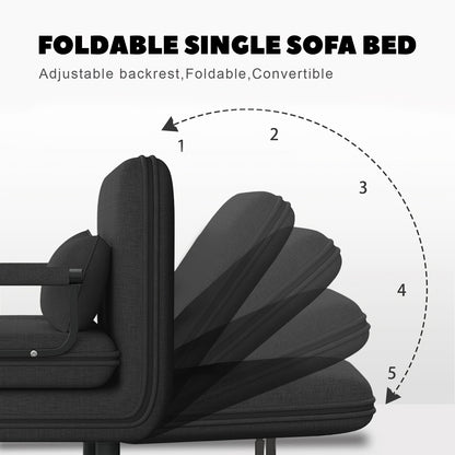 Slaapstoel – Slaapbank – Fauteuil – Ligstoel – Bedstoel – Verstelbare Rugleuning 5-Standen – Duurzaam Polyester 60x68x85 cm