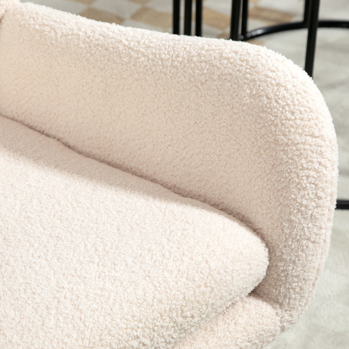 Schommelstoel – Relaxstoel – Fauteuil – Loungestoel – Voedingsstoel – 10 cm Dikke Foam Zitting – Gebogen Stalen Poten