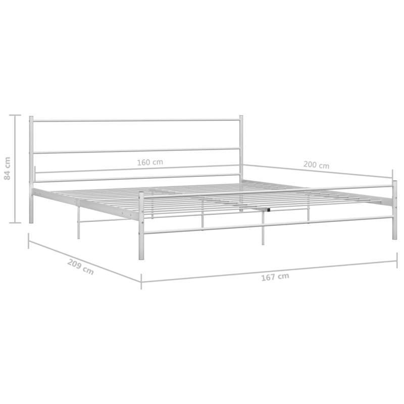 Extra Long Modern Minimalist Bed Frame - Heavy-Duty All-Metal Platform, Easy Assembly, Space-Saving Design for Large Bedrooms, Hotels, Guest Rooms - White Metal Bed (160x200cm/ 63x79in), Bed Room Decor And Accessories, Hotel