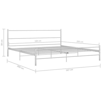 Extra Long Modern Minimalist Bed Frame - Heavy-Duty All-Metal Platform, Easy Assembly, Space-Saving Design for Large Bedrooms, Hotels, Guest Rooms - White Metal Bed (160x200cm/ 63x79in), Bed Room Decor And Accessories, Hotel