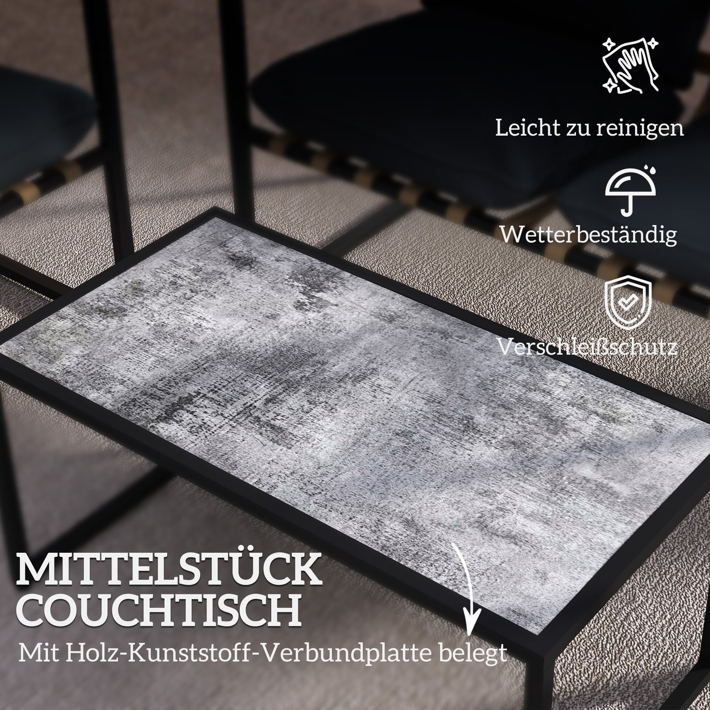 Tuinmeubelen – Tuinset – Loungeset – Balkonmeubels – Buitenmeubelen – 4-Delig – Gepolsterd Met Afneembare Kussens – Stalen Frame – Grijs