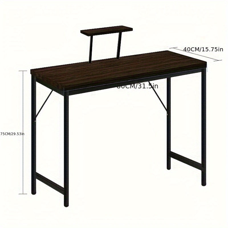 Space-Saving Office Desk 80x40x75cm With Monitor Mount | Nordic Home Office Desk Compact 40cm Width | 80x40cm Slim Desktop Fits 27-inch Monitor + Laptop