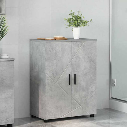 Simple European-Style Bathroom Furniture Set, Stylish and Practical Decorative Bathroom Storage, Concrete Gray Bathroom Cabinet with Shelf, 60 x 35 x 80 cm, Treated Wood