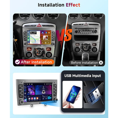 Android Autoradio – Multimedia Speler – Navigatiesysteem – Touchscreen Radio – 7 Inch Display – Draadloos CarPlay & Android Auto – Inclusief AHD Achteruitrijcamera & Microfoon