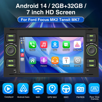 Autoradio – Multimedia Systeem – Navigatiesysteem – Dashboard Stereo – Android Auto – 7 Inch Touchscreen – Draadloze CarPlay & Dual Camera Ondersteuning – Met Camera & DVR Bundle