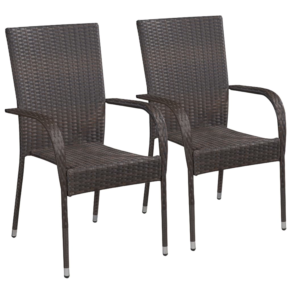 Tuinstoelen – Buitenstoelen – Terrasstoelen – Stapelbare Stoelen – Poly Rattan – Weerbestendig – Lichtgewicht
