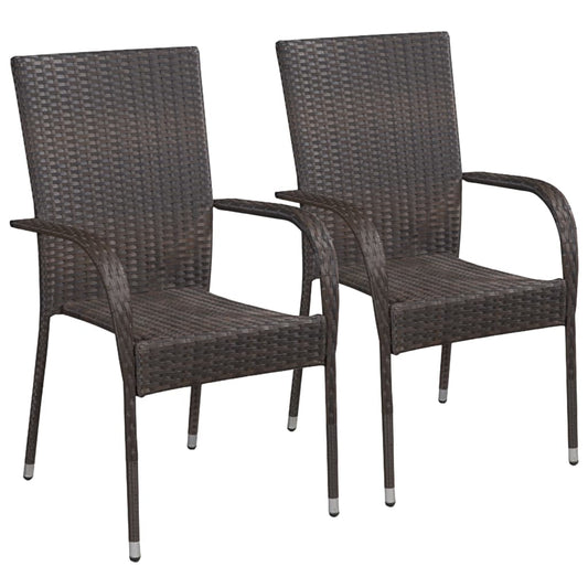 Tuinstoelen – Buitenstoelen – Terrasstoelen – Stapelbare Stoelen – Poly Rattan – Weerbestendig – Lichtgewicht