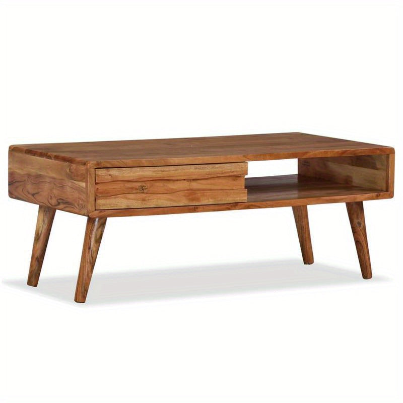 Salontafel – Koffietafel – Bijzettafel – Woonkamertafel – Lounge Tafel – Massief Hout – Met Opberglade – 100x50x40 cm – Geschikt Voor Binnengebruik – Onderhoudsvriendelijk