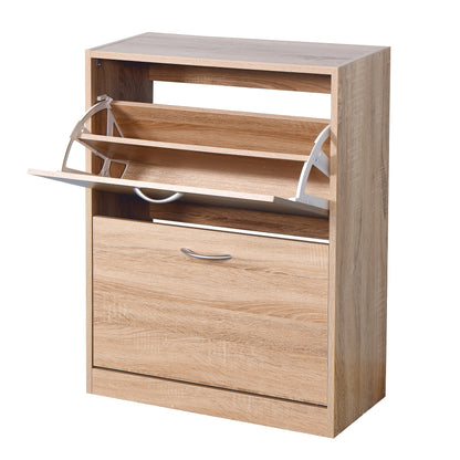 Schoenenkast – Opbergmeubel – Schoenenrek – Halmeubel – Schoenenopberger – Metaal – 2 Klapdeuren – 2 Lagen – Compact Design – Vloermontage