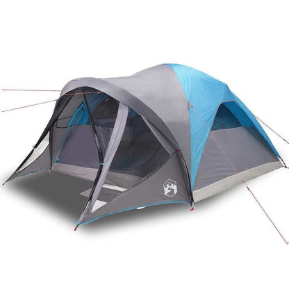 Speeltent – Kindertent – Speelhuisje – Kampeertent – Familietent – Voor 6 Personen – Waterafstotend Polyester – Stevige Glasvezelstokken – Blauw