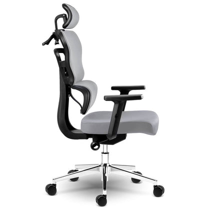 Bureaustoel – Kantoorstoel – Office Chair – Draaistoel – Gamingstoel – Ademend Microfiber – Verstelbare Hoogte 44-52 cm - Grijs