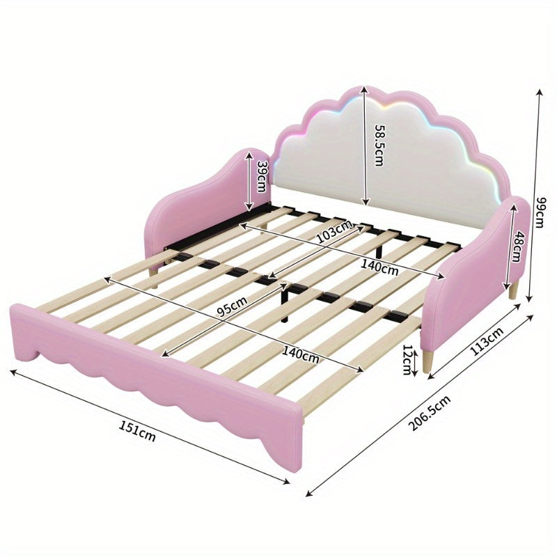 Hoogslaper – Stabiel Bedframe – Ruimtebesparend Bed – Met Bureau – Met Opbergruimte – 140x200 cm – Metaal Frame