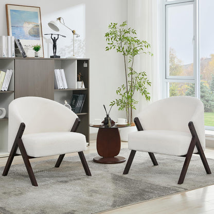 Easy Assembly Lounge Chair - Minimalist Upholstered (No Soft) Reading Side Chair Suitable for Bedroom & Living Room, Wood Frame, Compact, Easy Maintenance, Comfortable Seating